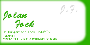 jolan fock business card